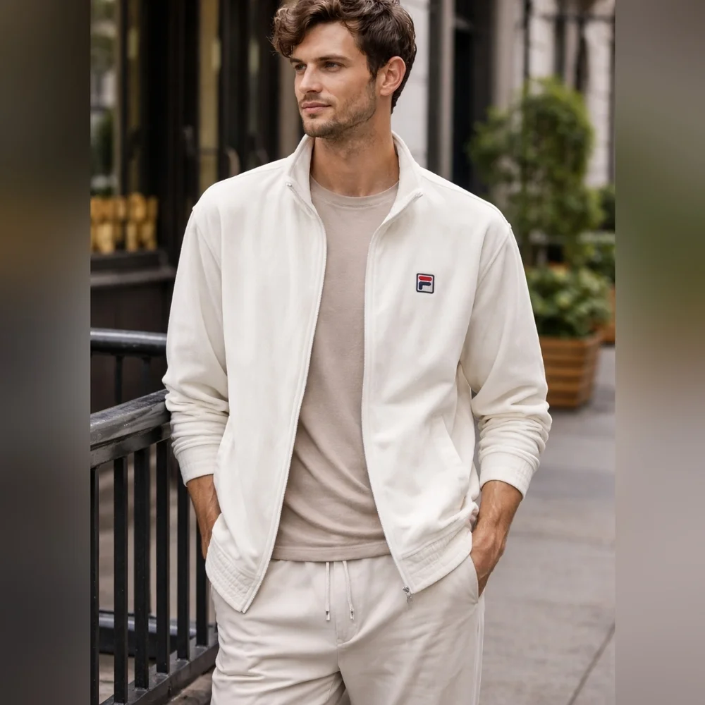 FILA Men's O-Fit Velour Track Jacket.